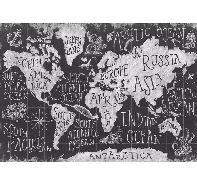 Estor enrollable mapamundi mapa del mundo mítico - TenVinilo