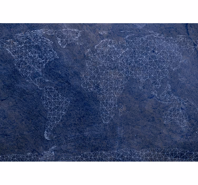 Estor enrollable mapamundi mapa mundial azul conectado - TenVinilo