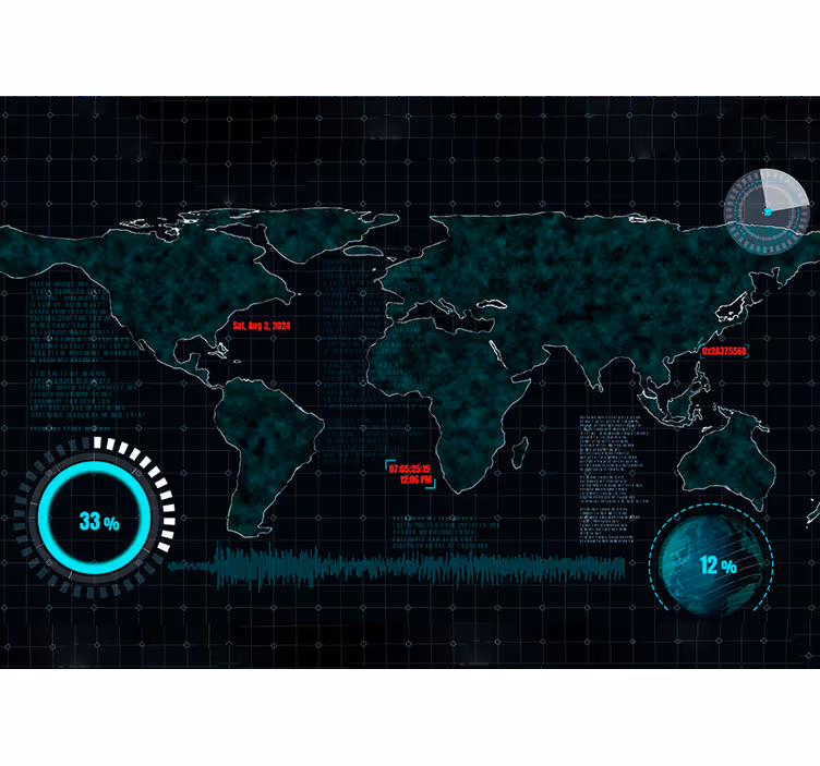 Estor enrollable mapamundi mapa mundial futurista - TenVinilo