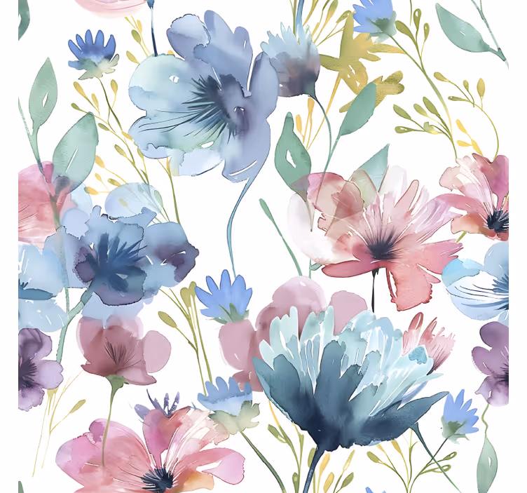 Estor estampado floral flores silvestres en verano - TenVinilo