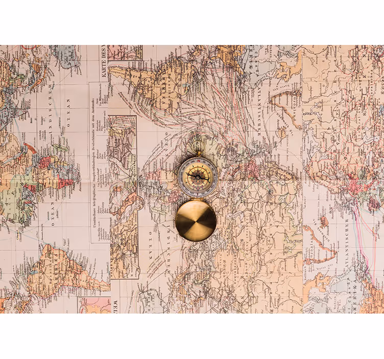 Estor enrollable rústico mapa mundi vintage - TenVinilo