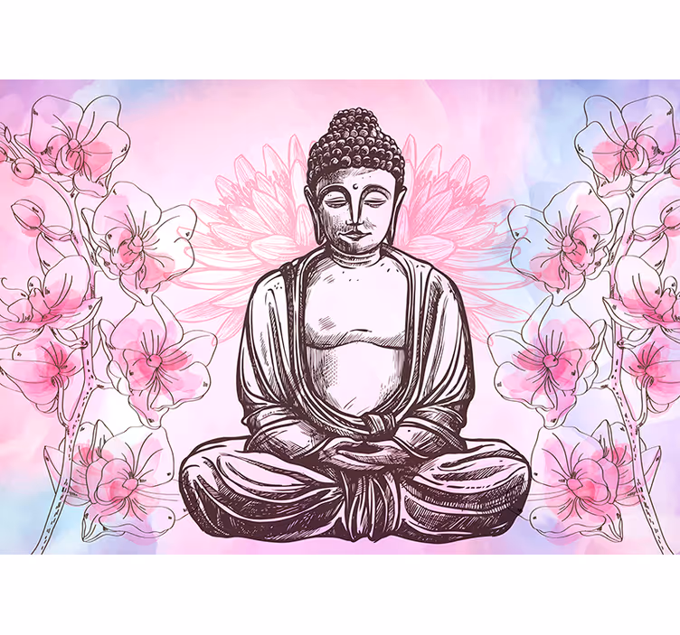 Estor enrollable zen buda armonía floral - TenVinilo
