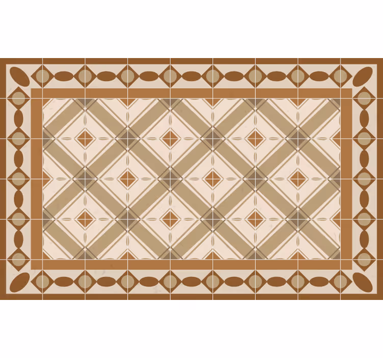 Estor enrollable marrón alfombra vinílica azulejos - TenVinilo