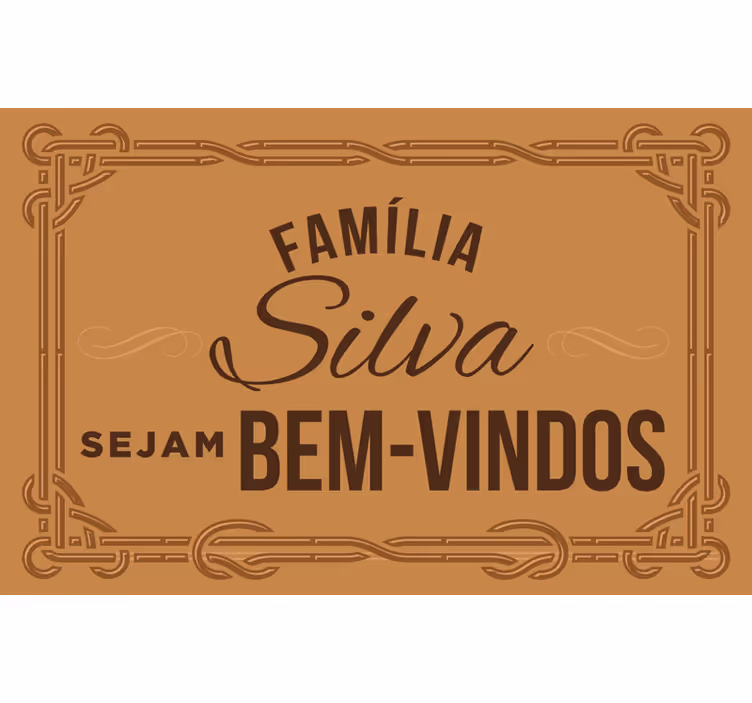 Estor enrollable marrón bienvenidos a la familia - TenVinilo