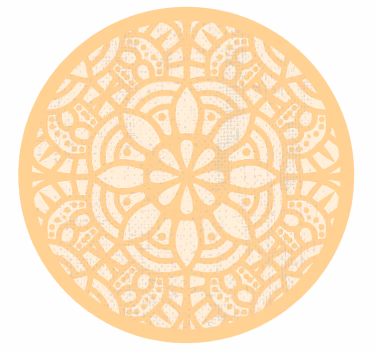 Estor enrollable marrón alfombra vinílica beige circular - TenVinilo