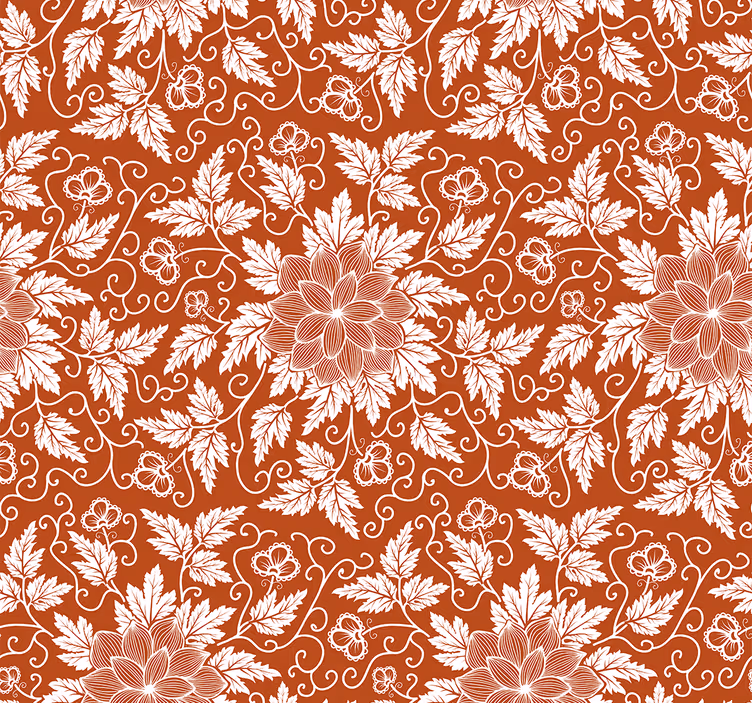 Estor enrollable naranja azulejo paisley floral - TenVinilo