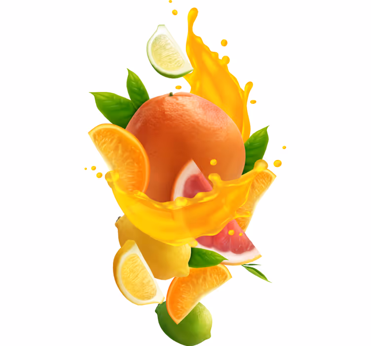 Estor enrollable naranja salpicadura de frutas - TenVinilo
