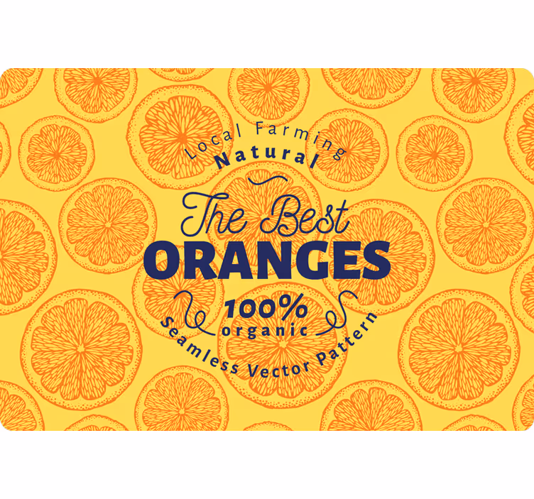 Estor enrollable naranja patrón dibujado a mano - TenVinilo