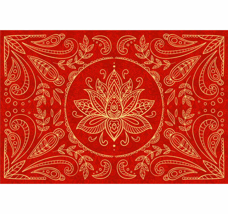 Estor enrollable rojo diseño mandala vintage - TenVinilo