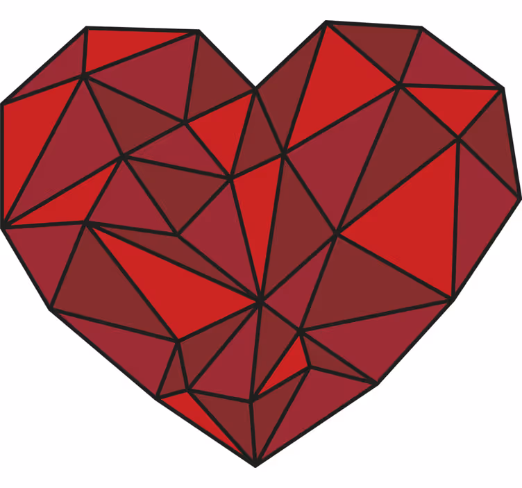Estor enrollable rojo corazón geométrico - TenVinilo