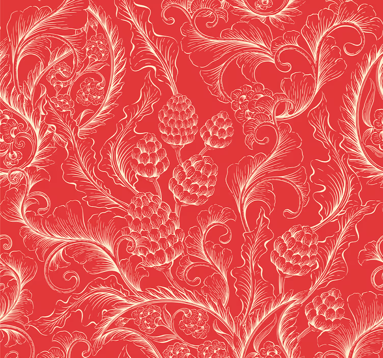 Estor enrollable rojo ilustración de paisley - TenVinilo
