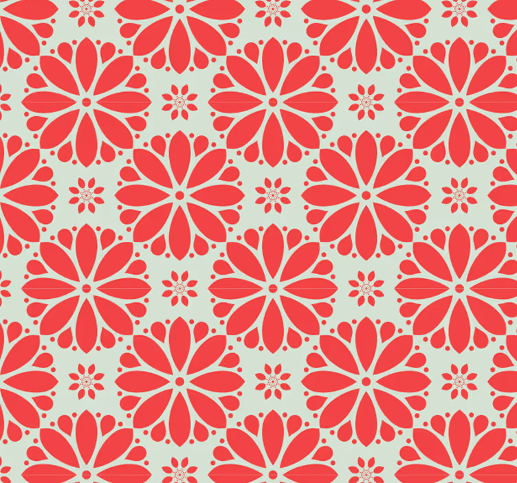 Estor enrollable exterior papel pintado floral geométrico - TenVinilo