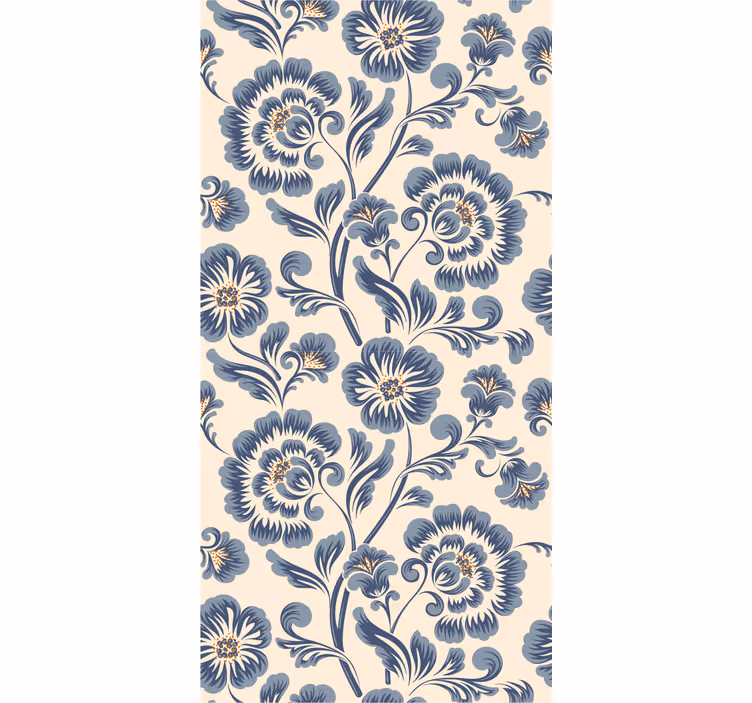 Estor enrollable exterior estilo vintage floral azul - TenVinilo