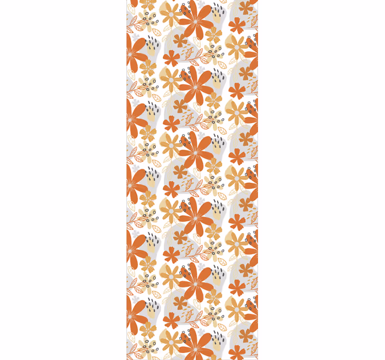Estor enrollable exterior textura floral naranja - TenVinilo