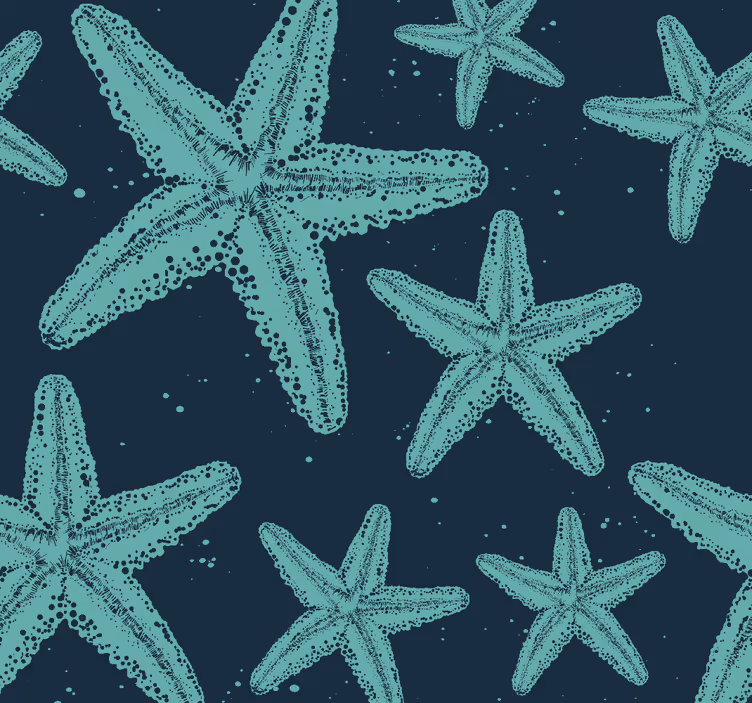 Estor enrollable juvenil estrellas de mar azul - TenVinilo