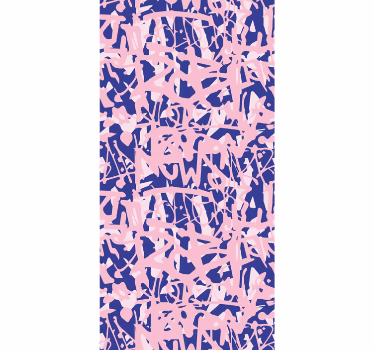 Estor enrollable juvenil patrón de graffiti rosa y morado - TenVinilo