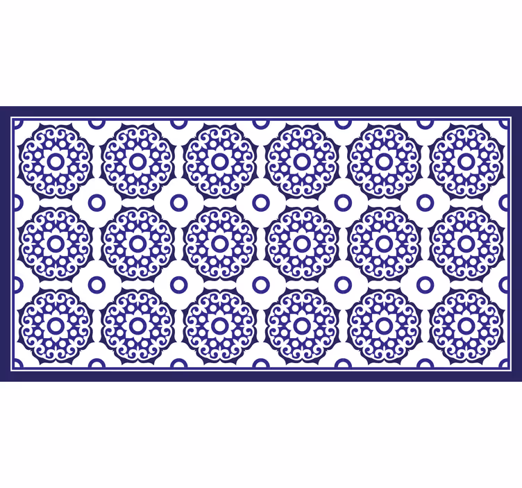 Estor enrollable baño patrón floral clásico azul claro - TenVinilo