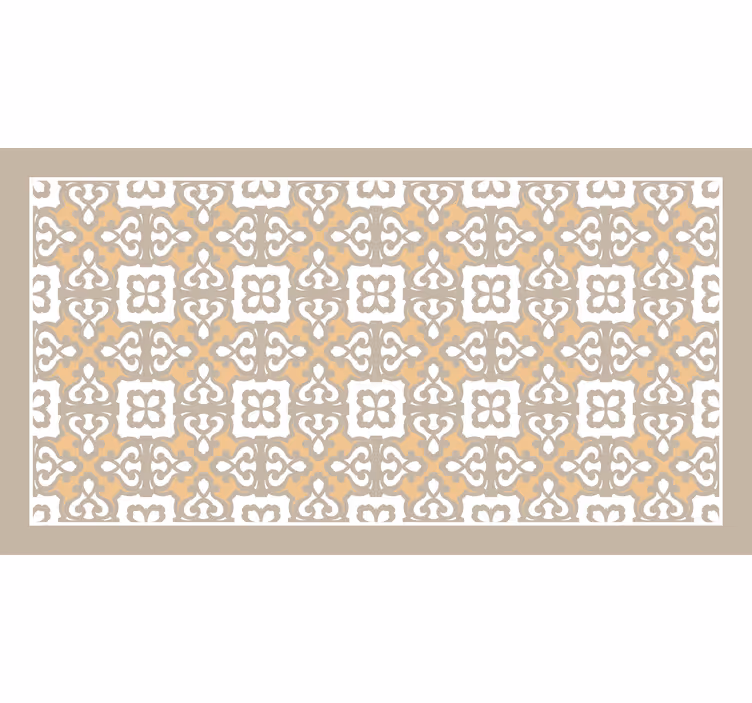 Estor enrollable baño patrón floral vintage beige y gris - TenVinilo