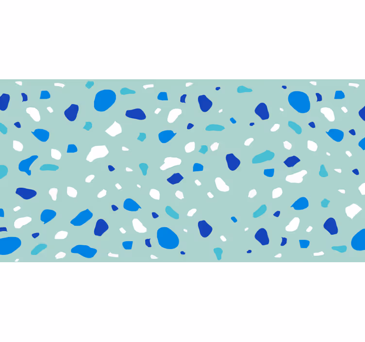 Estor enrollable baño tonos azules terrazzo - TenVinilo