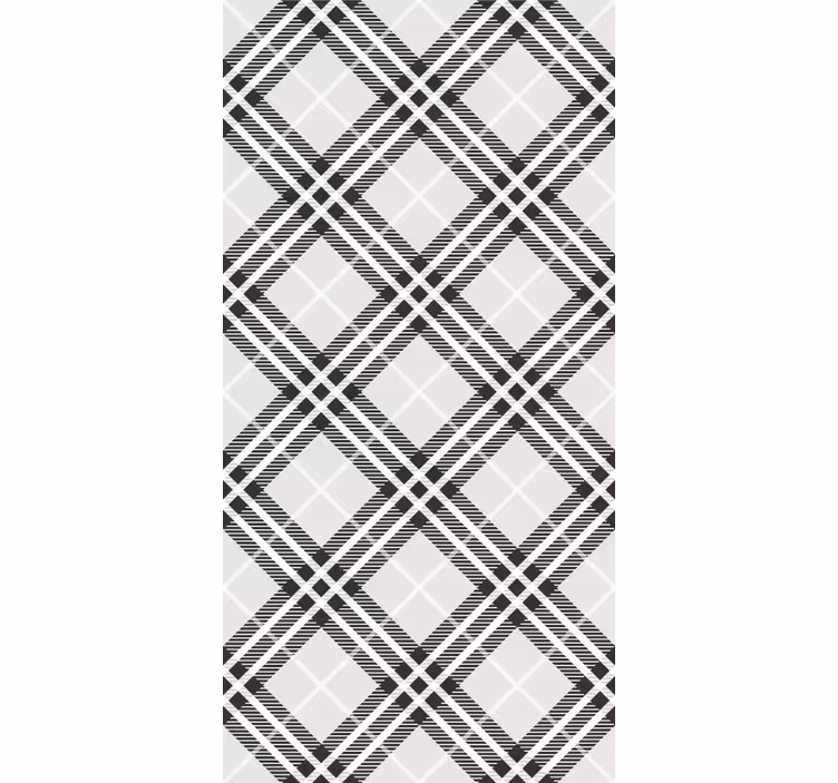 Estor enrollable clásico tartan escocés blanco y negro - TenVinilo