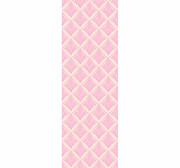Estor enrollable clásico patrón retro palmera rosa pastel - TenVinilo