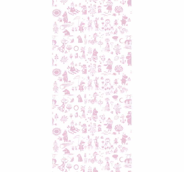 Estor enrollable para bebé mural completo moomin rosa - TenVinilo