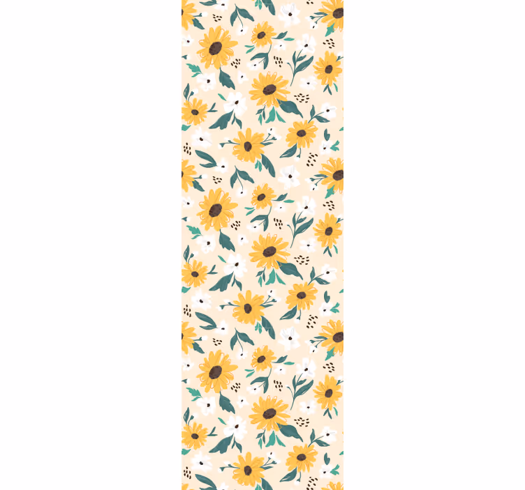 Estor enrollable pasillo fondo beige girasol - TenVinilo