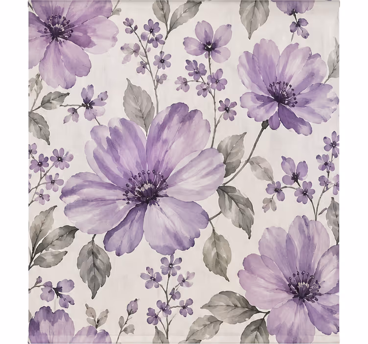 Estor enrollable morado flores hermosas - TenVinilo