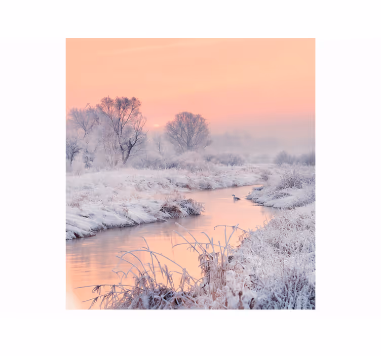 Estor enrollable blanco paisaje invernal 180 cm - TenVinilo