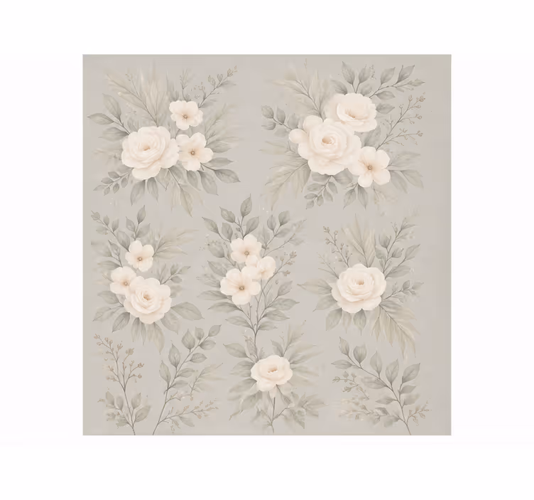 Estor enrollable gris rosas blancas - TenVinilo