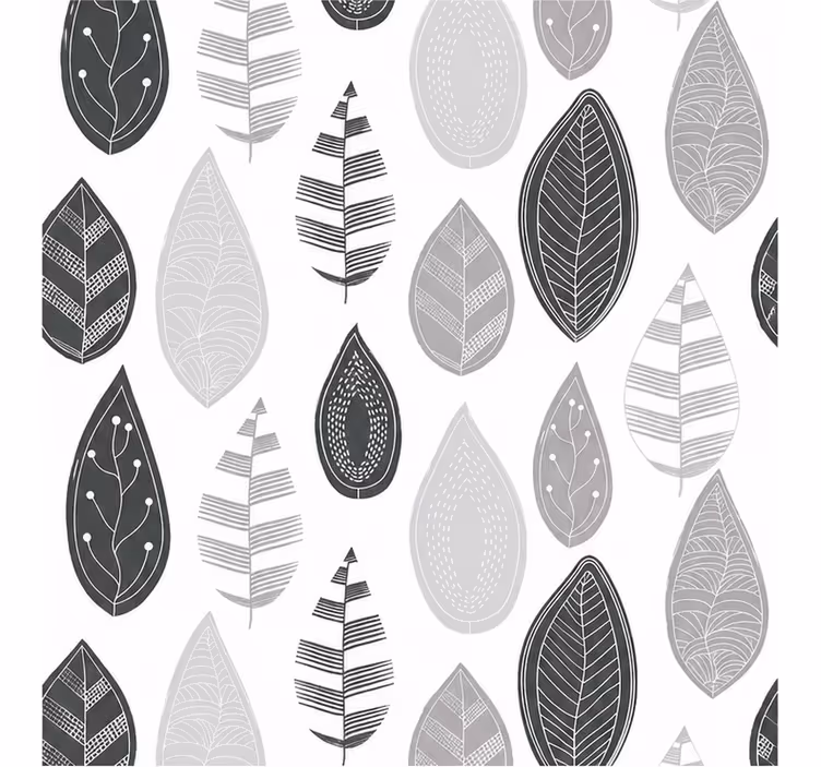 Estor enrollable gris con diseño de hojas blackout - TenVinilo