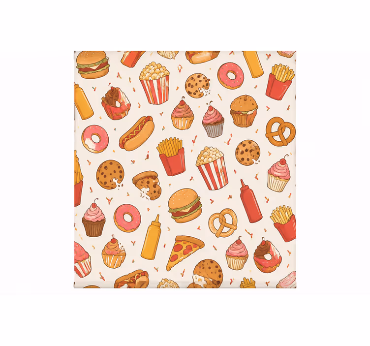 Estor enrollable cocina patrón de snacks sabrosos 300 - TenVinilo