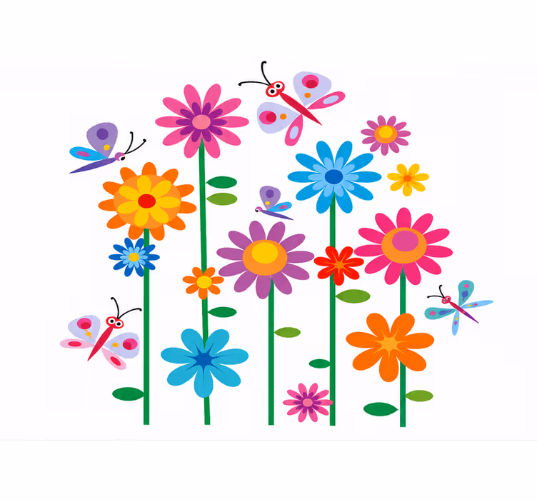 Estor enrollable infantil flores infantiles alegres - TenVinilo