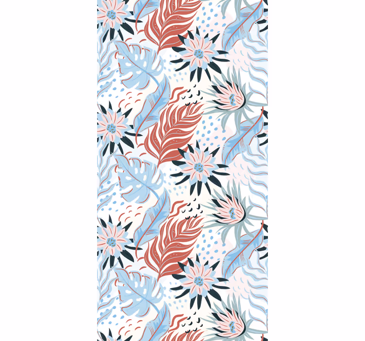 Estor estampado floral patrón de follaje tropical - TenVinilo