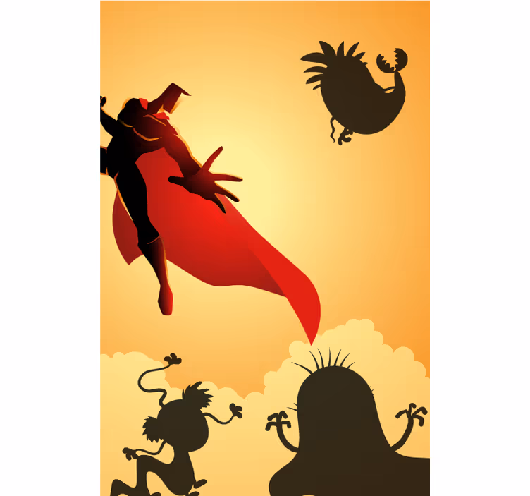 Estor enrollable superhéroe aventura de silueta heroica - TenVinilo