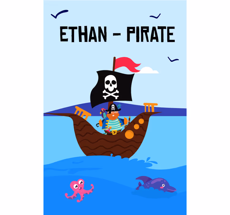 Estor enrollable personalizable aventura pirata en el mar - TenVinilo