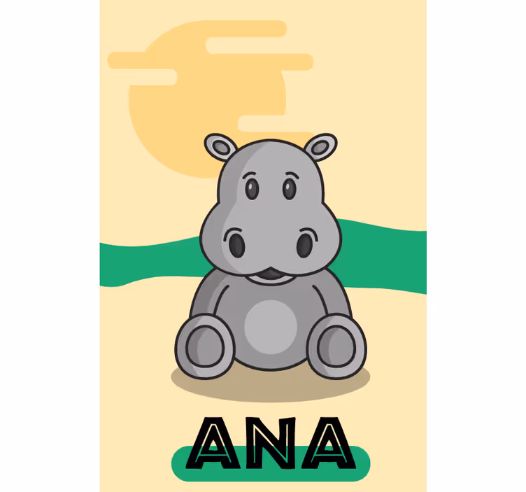 Estor habitación infantil hipopótamo personalizable - TenVinilo