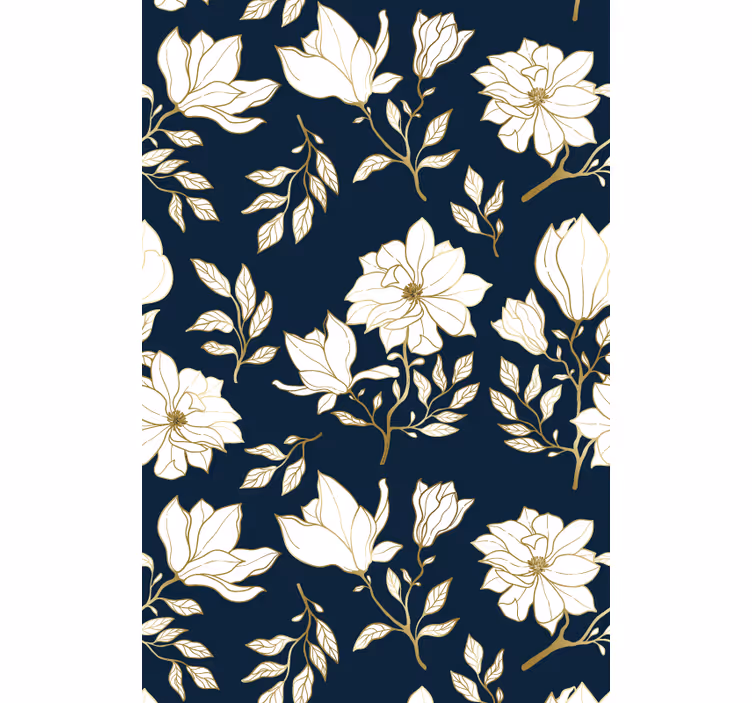 Estor estampado floral ilustración botánica - TenVinilo