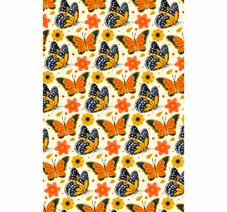 Estor enrollable mariposas patrón floral mariposas - TenVinilo