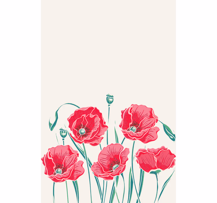 Estores enrollable flores elegancia de la flor de amapola - TenVinilo