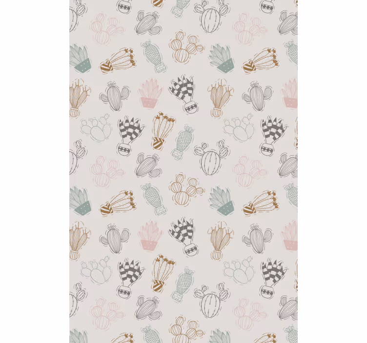 Estor enrollable cocina blanca cactus estilo infantil - TenVinilo