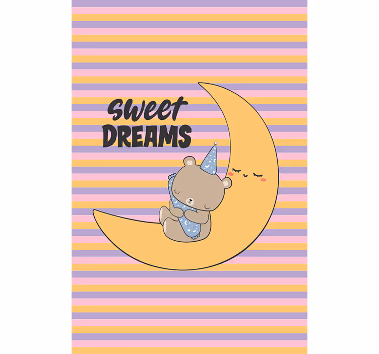 Estor enrollable para bebé oso dormido a la luz de la luna - TenVinilo