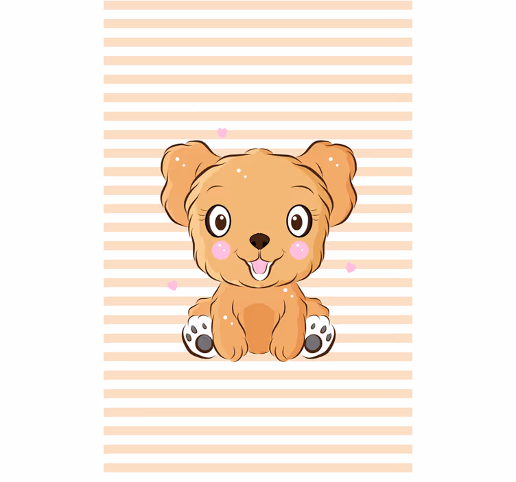Estor enrollable animales linda ilustración de cachorro - TenVinilo