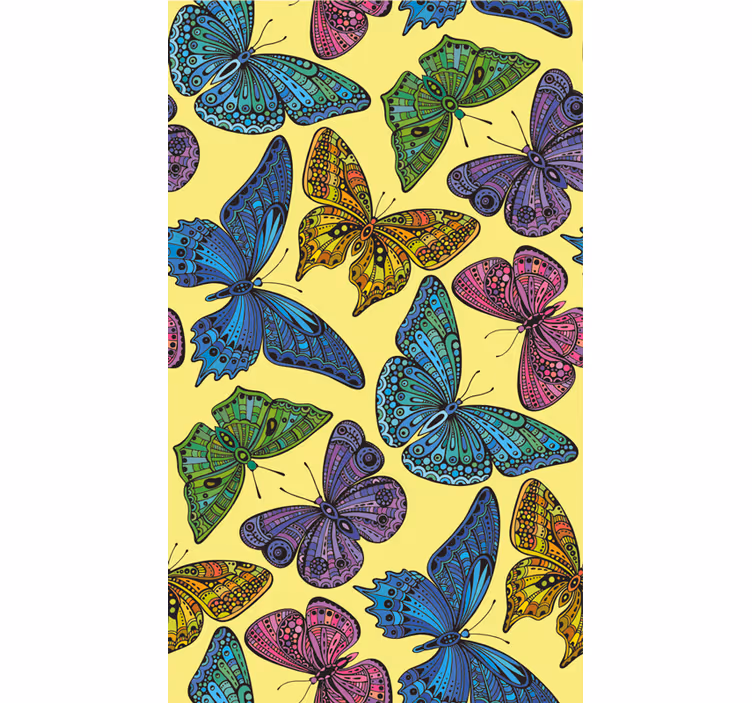 Estor enrollable mariposas fondo amarillo - TenVinilo