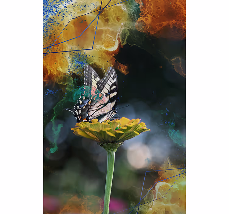 Estor enrollable mariposas composición floral de mariposa - TenVinilo