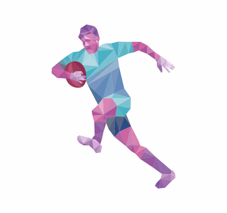 Estor enrollable deporte jugador de rugby geométrico - TenVinilo