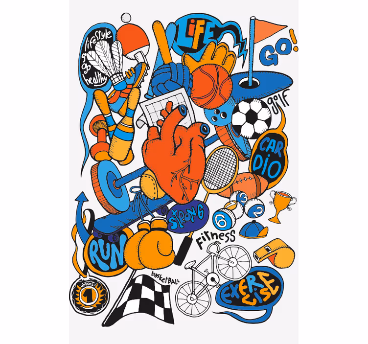 Estor habitación infantil collage de deportes - TenVinilo