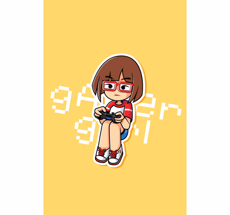 Estor enrollable gamer ilustración de chica jugadora - TenVinilo