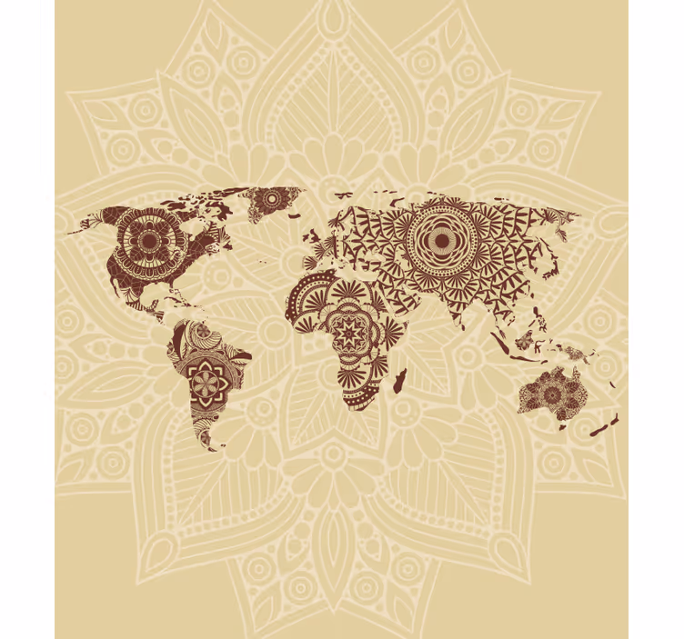 Estor enrollable mapamundi tapiz del mundo mandala - TenVinilo