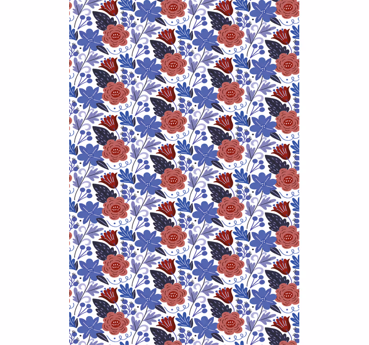 Estores enrollable flores patrón botánico llamativo - TenVinilo